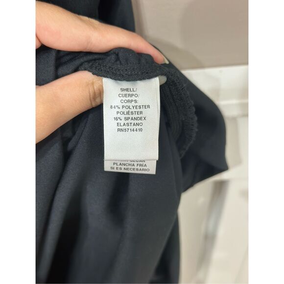 NWOT Rachel Parcell Ruched Classic Bodycon Black Midi Dress Women's Medium - Picture 5 of 11